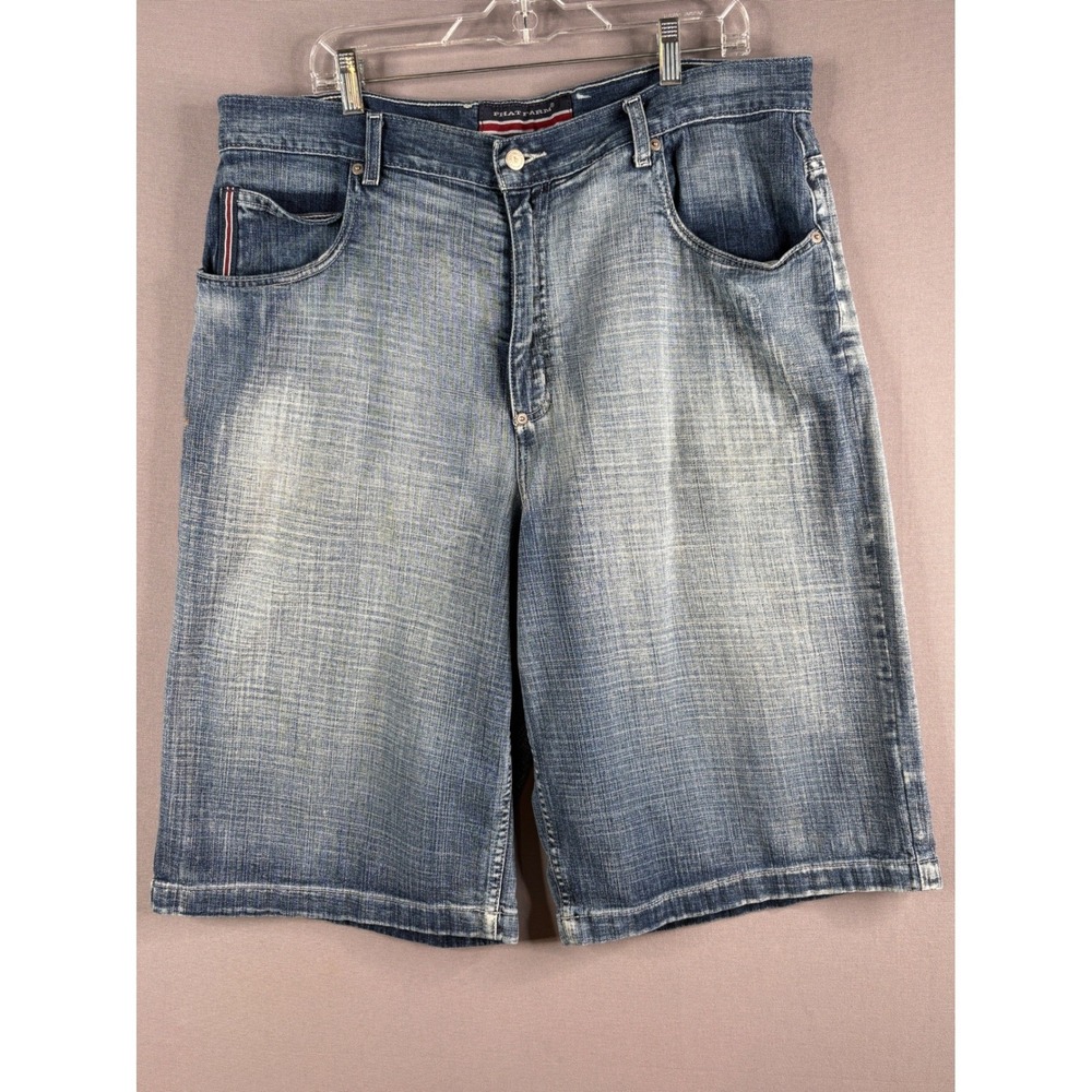 Phat Farm Denim Shorts Mens‎ 38 Blue Baggy Y2K Hip Hop Streetwear PST6E380